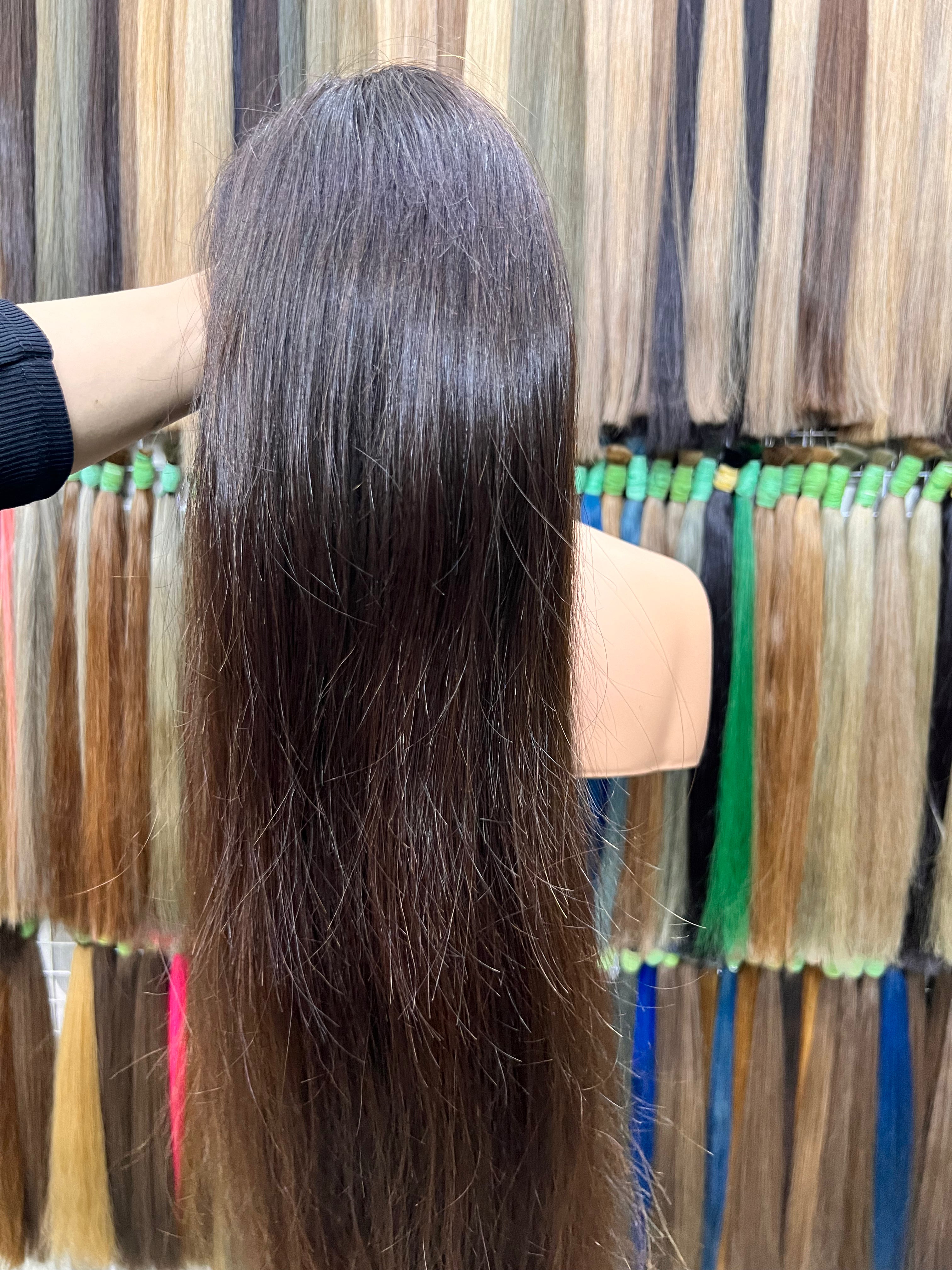 Cambodian Raw Hair Born Straight Natural Brown SUK#6B4F3F