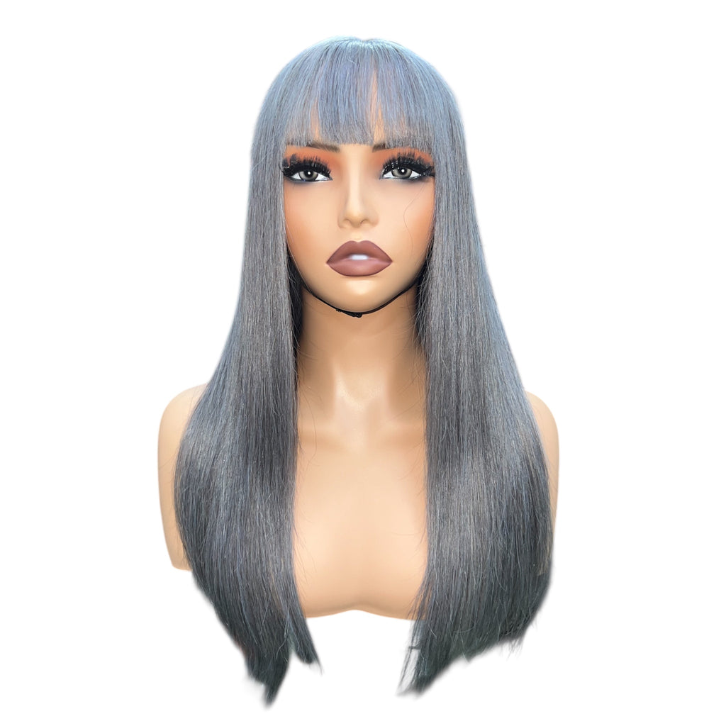 Silver Processed Wig Hair – Silver WS003#A6A6A6